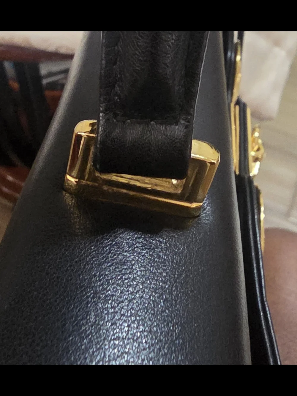 Classic Versace Gianni Black Top-Handle Satchel.